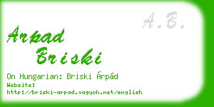 arpad briski business card
